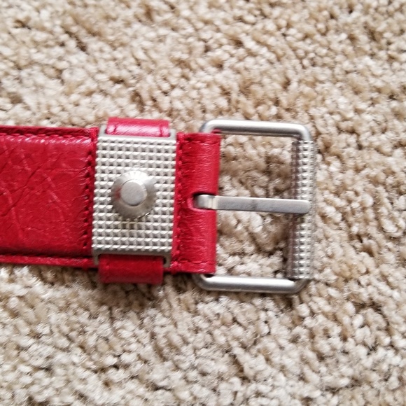 NWOT Auth Balenciaga Stud Belt Red - Picture 3 of 6